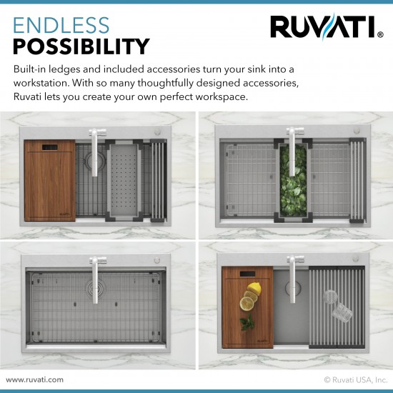 Ruvati Siena 25 x 22 inch Topmount Stainless Steel Kitchen Sink