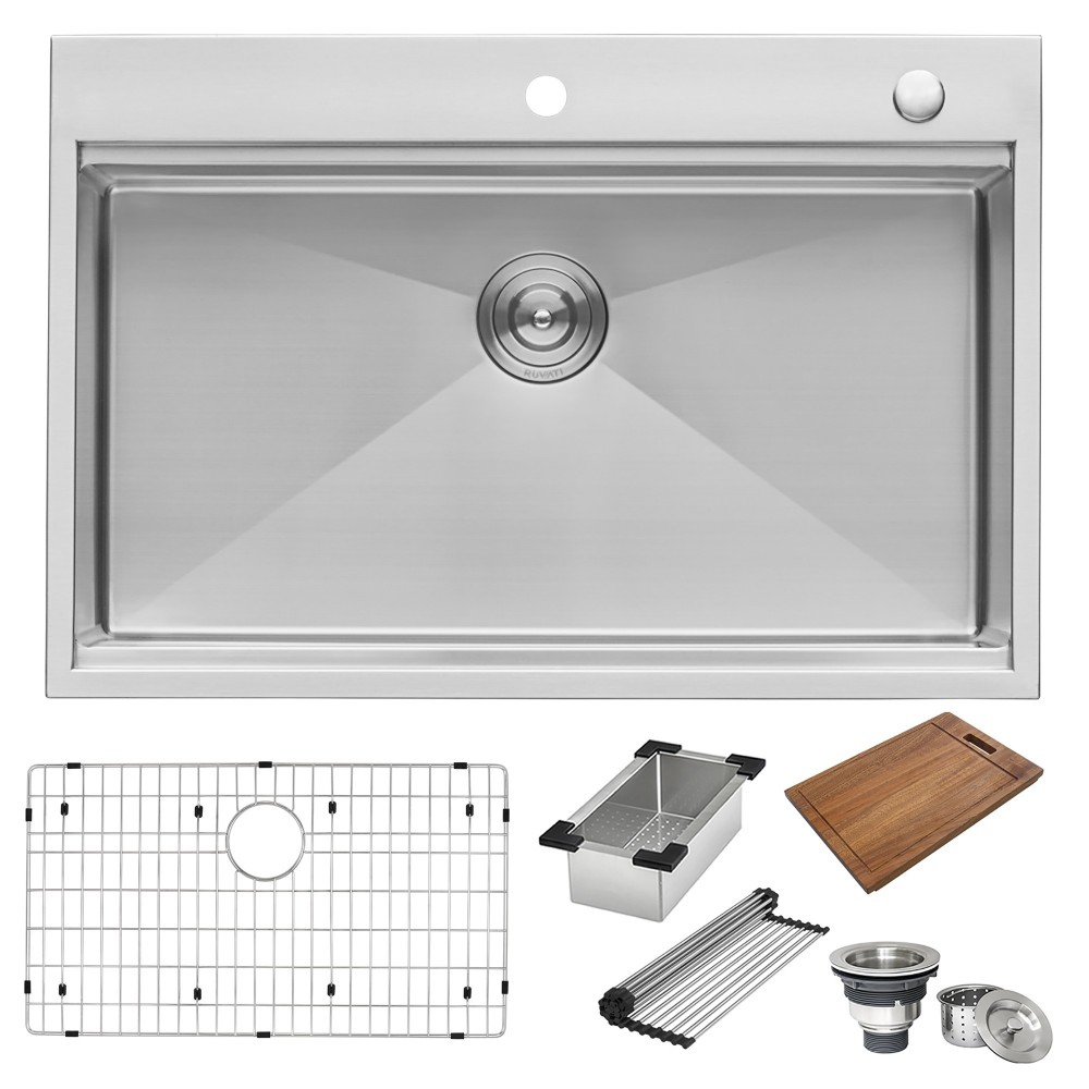 Ruvati Siena 30 x 22 inch Topmount Stainless Steel Kitchen Sink