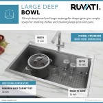 Ruvati Siena 30 x 22 inch Topmount Stainless Steel Kitchen Sink