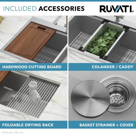 Ruvati Siena 30 x 22 inch Topmount Stainless Steel Kitchen Sink