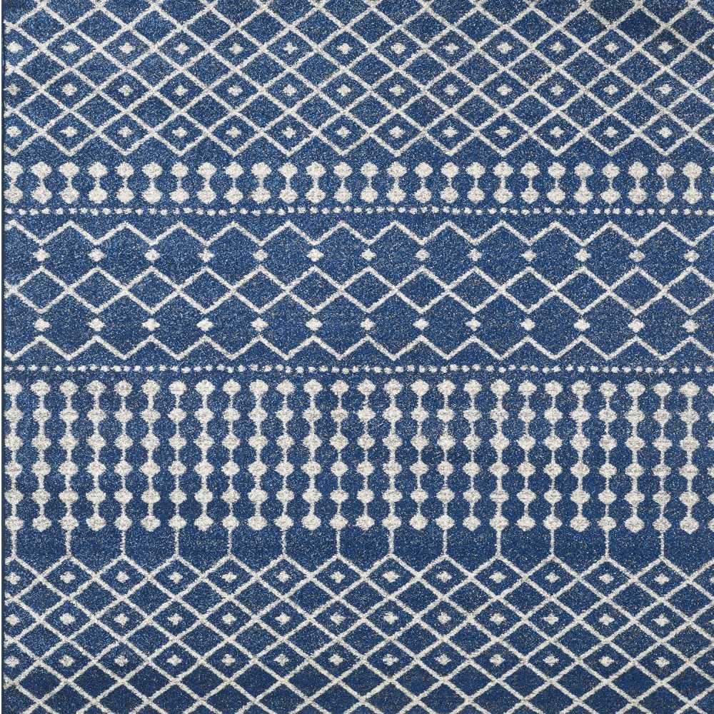 Totti Grid Navy/Cream 2x8 Geometric Rug