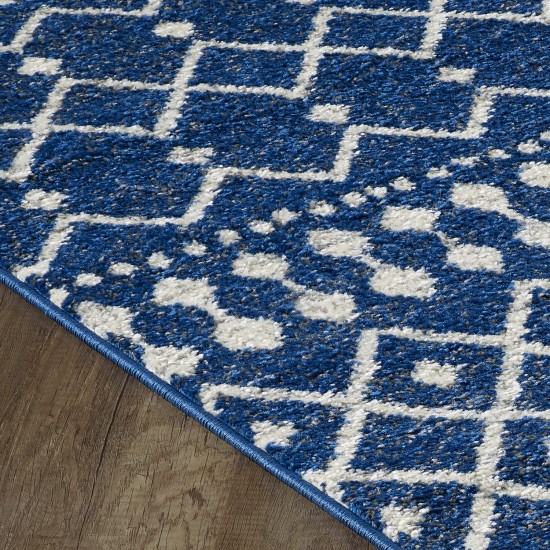 Totti Grid Navy/Cream 2x8 Geometric Rug