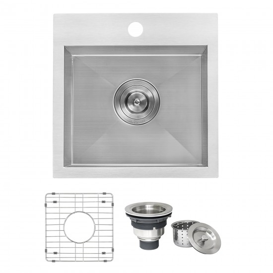 Ruvati Tirana 15 x 15 inch Topmount Bar Sink