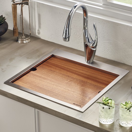 Ruvati Vino 21 x 20 inch Topmount Stainless Steel Kitchen Sink