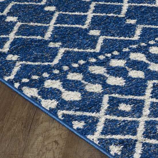 Totti Grid Navy/Cream 3x5 Geometric Rug