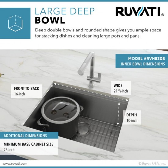 Ruvati Roma 30 x 19 inch Stainless Steel Kitchen Sink