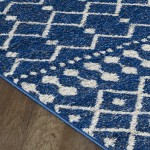 Totti Grid Navy/Cream 5x7 Geometric Rug