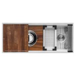 Ruvati Dual-Tier 57 x 19 inch Undermount Stainless Steel Kitchen Sink