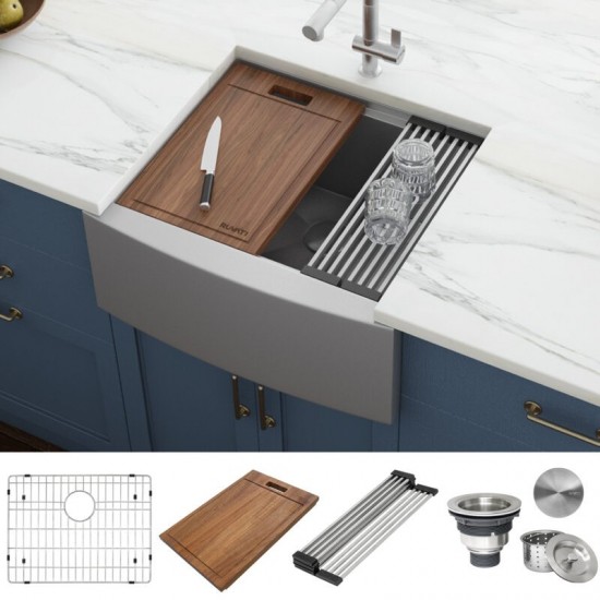 Ruvati Verona 24 x 22 inch Apron Front Stainless Steel Kitchen Sink