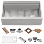 Ruvati Dual-Tier 33.5 x 20 inch Apron Front Stainless Steel Kitchen Sink