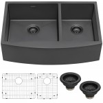 Ruvati Terraza 33 x 22 inch Apron Front Kitchen Sink - Gunmetal Matte Black