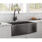 Ruvati Terraza 36 x 22 inch Apron Front Kitchen Sink - Gunmetal Matte Black