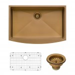 Ruvati Terraza 36 x 22 inch Apron Front Kitchen Sink - Copper Tone Matte Bronze