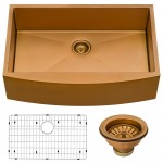 Ruvati Terraza 36 x 22 inch Apron Front Kitchen Sink - Copper Tone Matte Bronze