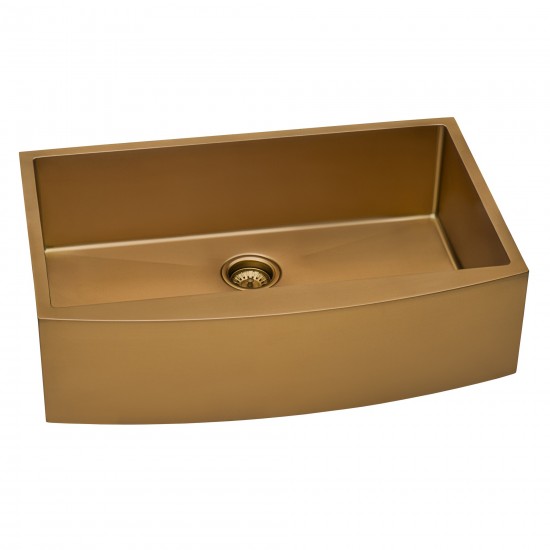 Ruvati Terraza 36 x 22 inch Apron Front Kitchen Sink - Copper Tone Matte Bronze