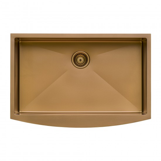 Ruvati Terraza 36 x 22 inch Apron Front Kitchen Sink - Copper Tone Matte Bronze