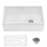 Ruvati Fiamma 30 x 18 inch Farmhouse Fireclay Kitchen Sink - White