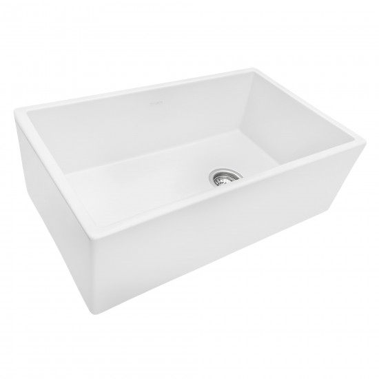 Ruvati Fiamma 30 x 18 inch Farmhouse Fireclay Kitchen Sink - White