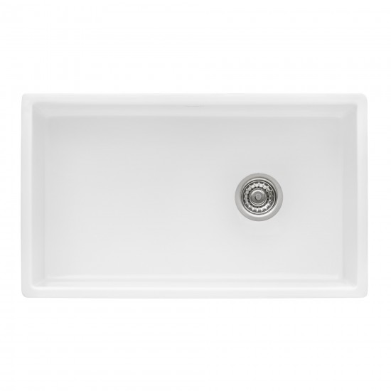 Ruvati Fiamma 30 x 18 inch Farmhouse Fireclay Kitchen Sink - White