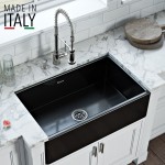 Ruvati Fiamma 30 x 20 inch Farmhouse Fireclay Kitchen Sink - Glossy Black