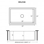 Ruvati Fiamma 30 x 20 inch Farmhouse Fireclay Kitchen Sink - Glossy Black