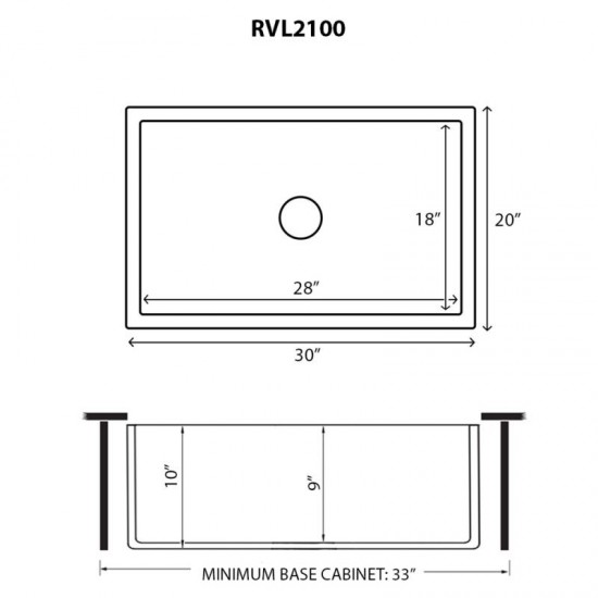 Ruvati Fiamma 30 x 20 inch Farmhouse Fireclay Kitchen Sink - Biscuit