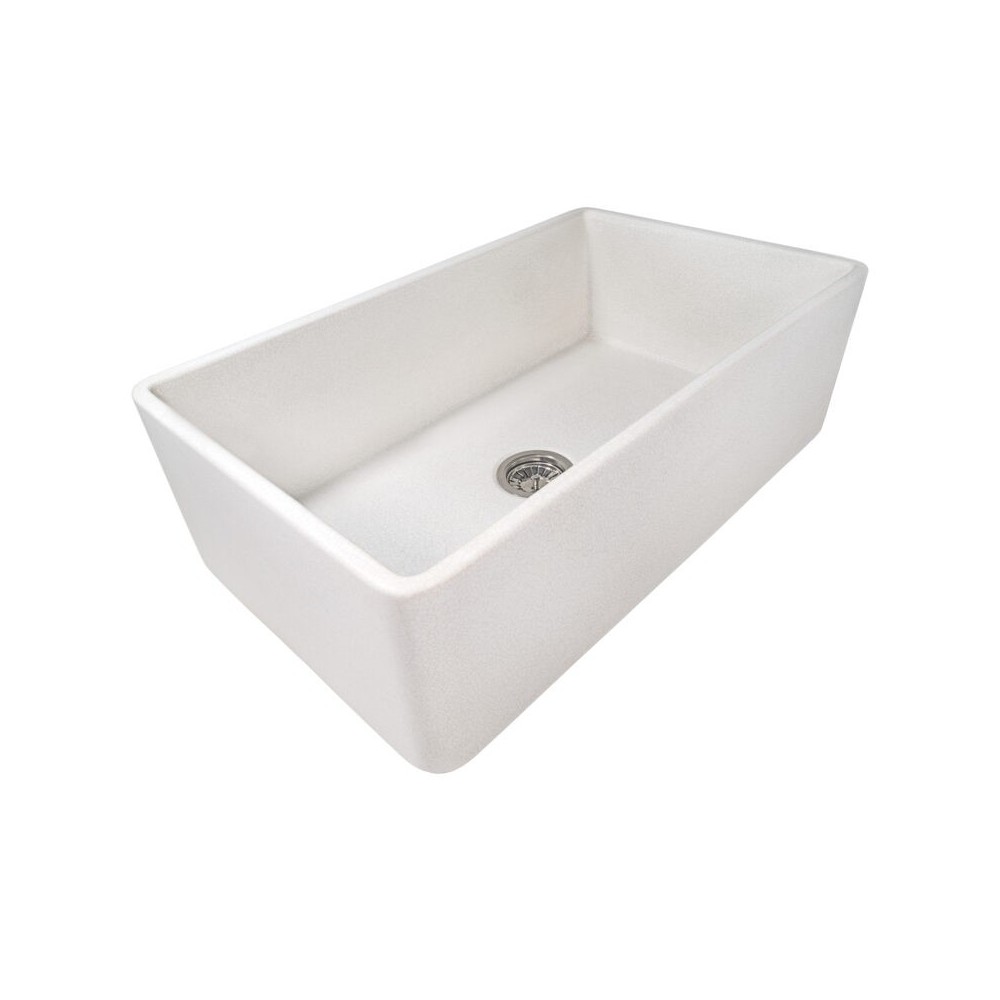 Ruvati Fiamma 33 x 20 inch Farmhouse Fireclay Kitchen Sink - Crackled White