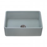 Ruvati Fiamma 33 x 20 inch Farmhouse Fireclay Kitchen Sink - Horizon Gray