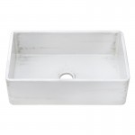 Ruvati Fiamma 33 x 20 inch Farmhouse Fireclay Kitchen Sink - Distressed White