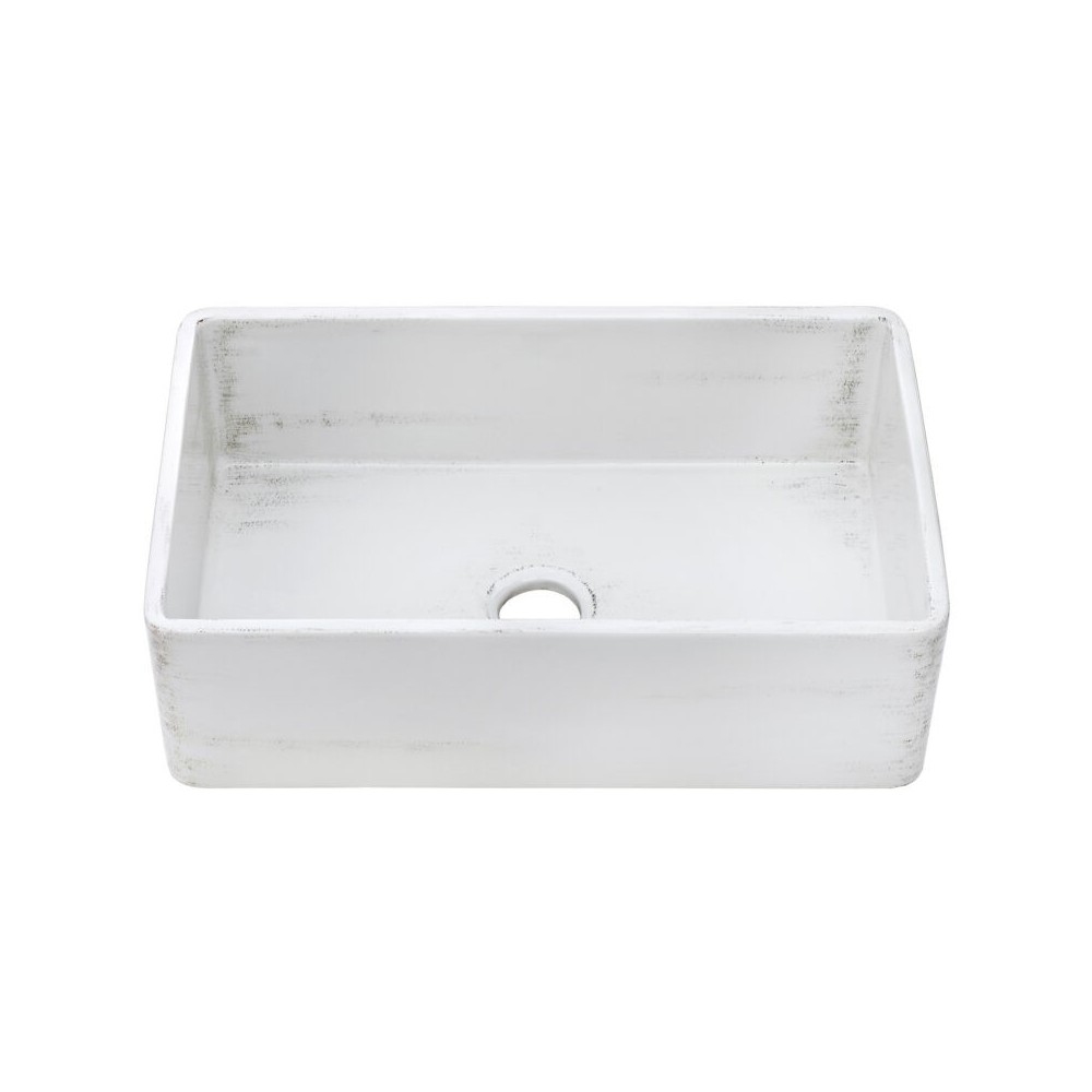 Ruvati Fiamma 33 x 20 inch Farmhouse Fireclay Kitchen Sink - Distressed White