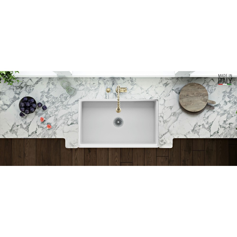 Ruvati Fiamma 33 X 20 Inch Farmhouse Fireclay Kitchen Sink White