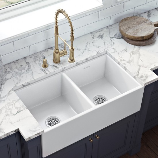 Ruvati Fiamma 33 x 18 inch Farmhouse Fireclay Kitchen Sink