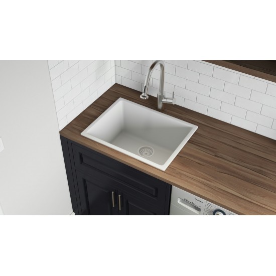 Ruvati Fiamma 24 x 18 inch Undermount Fireclay Kitchen Sink