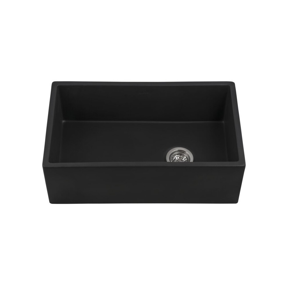 Ruvati Fiamma 30 x 18 inch Farmhouse Fireclay Kitchen Sink - Matte Black