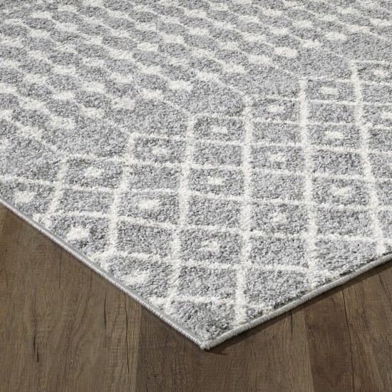 Totti Grid Gray/Cream 5x5 Geometric Rug