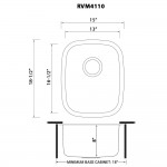 Ruvati Parmi 15.75 x 18 inch Undermount Bar Sink