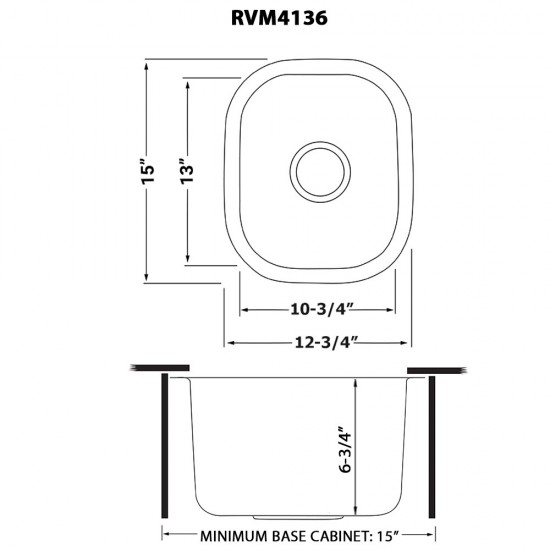 Ruvati Parmi 13 x 14.5 inch Undermount Bar Sink