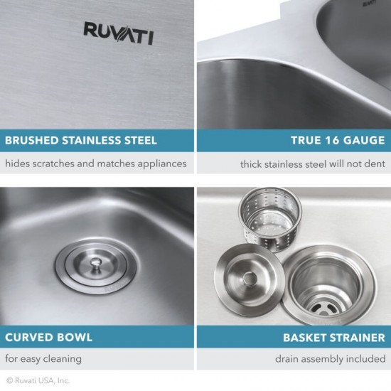 Ruvati Parmi 31.5 x 18.25 inch Undermount Stainless Steel Kitchen Sink