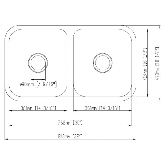 Ruvati Parmi 32.25 x 18.875 inch Undermount Stainless Steel Kitchen Sink