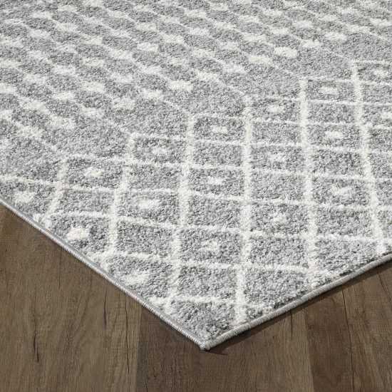 Totti Grid Gray/Cream 9x12 Geometric Rug