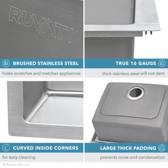 Ruvati Modena 33 x 22 inch Kitchen Sink - Stainless Steel