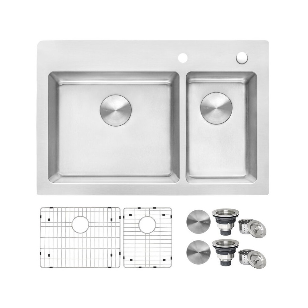 Ruvati 33 x 22 inch Topmount Stainless Steel Kitchen Sink - Stainless Steel