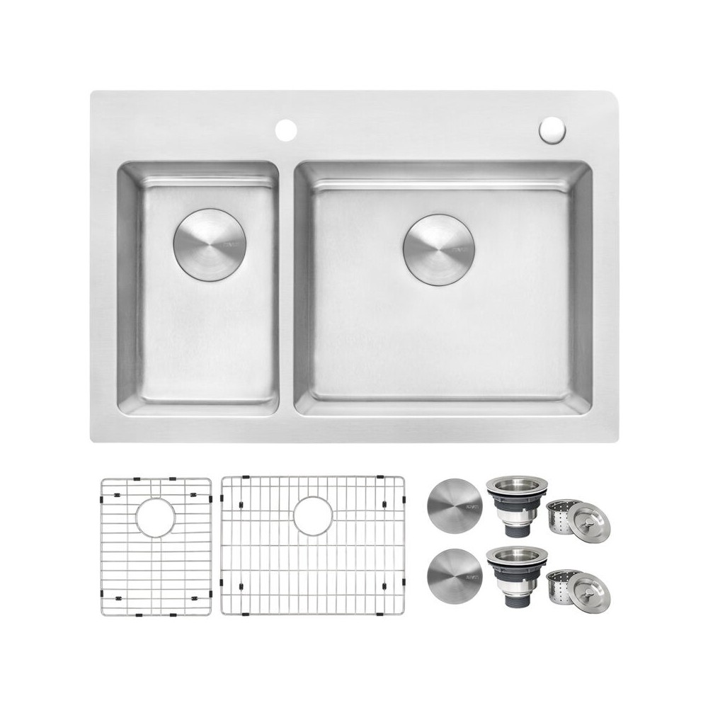 Ruvati Modena 33 x 22 inch Stainless Steel Kitchen Sink - Stainless Steel