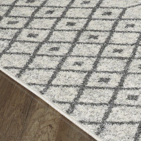 Totti Grid Cream/Gray 2x8 Geometric Rug