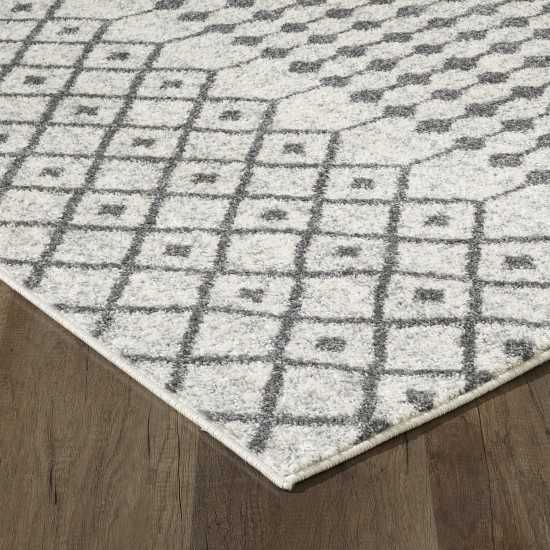 Totti Grid Cream/Gray 2x8 Geometric Rug