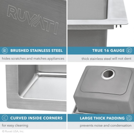 Ruvati Modena 23 x 20 inch Topmount Stainless Steel Kitchen Sink