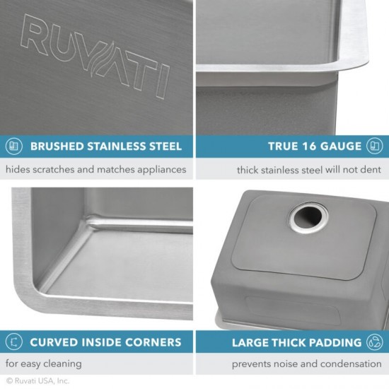 Ruvati Modena 31 x 18 inch Undermount Stainless Steel Kitchen Sink