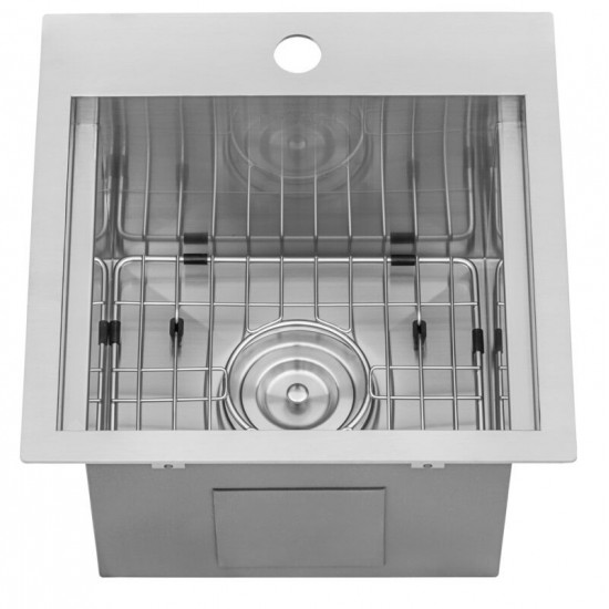 Ruvati Merino 15 x 15 inch Topmount Marine Sink - Stainless Steel