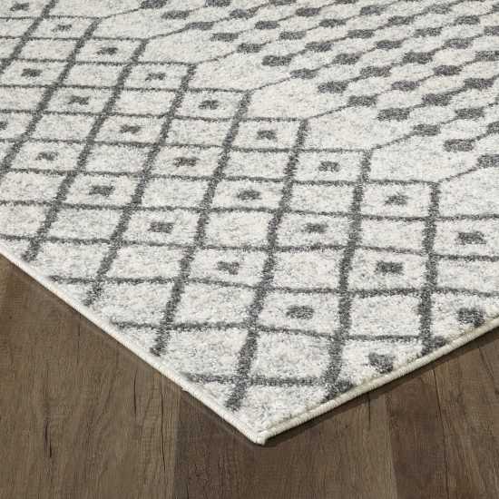 Totti Grid Cream/Gray 5x7 Geometric Rug