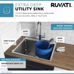 Ruvati Forma Pro 25 x 22 inch Topmount Laundry Sink - Stainless Steel